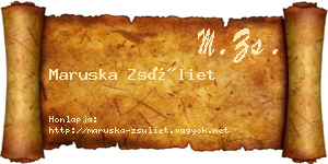 Maruska Zsüliet névjegykártya